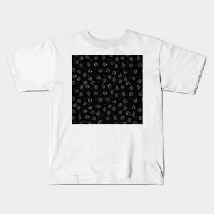 Black witch art nouveau floral crescent moon vintage print Kids T-Shirt